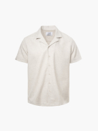 Áo Sơ Mi Linen Xám Thêu Hình Mỏ Neo 4M Form Regular SM186 Màu Xám