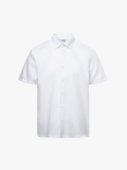 Áo Sơ Mi Tay Ngắn Sớ Chéo Thêu Chữ 4M Form Regular SM179