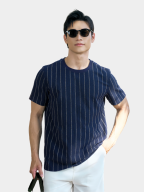 Áo Thun Sọc Cổ Tròn Thêu Cánh Buồm Form Regular AT192