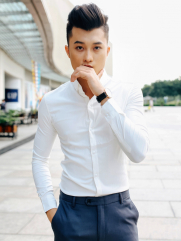 Áo Sơ Mi Hàn Quốc Trắng Trơn ASM843