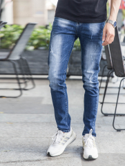 Quần Jeans Rách Xanh Đen QJ1632