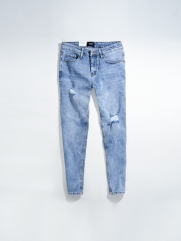 Quần Jeans Rách Form Slimfit QJ008 Màu Xanh