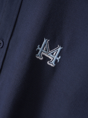 Áo Sơ Mi Oxford Thêu Logo 4M ASM085 Màu Xanh Đá