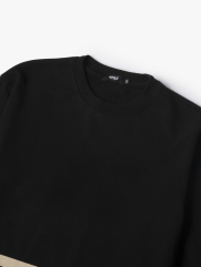 Áo Sweatshirt Regular Phối Sọc AS001 Màu Đen