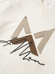 Áo Sweater Thêu Logo 4MEN Form Regular AS004 Màu Kem