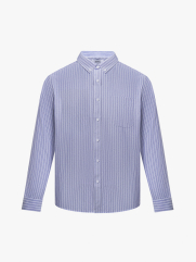 Áo Sơ Mi Tay Dài Oxford Sọc 4MEN Form Regular SM152 Sọc Xanh