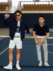 Áo Khoác Varsity Phối Bo Sọc Thêu 4MEN Tennis Club Form Regular AK059 Màu Xanh Đen