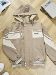 Áo Khoác Kaki Có Nón Rã Phối Preppy Heritage Form Loose AK061 Màu Nâu Nhạt