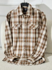 Áo Overshirt Vải Caro Flannel Thêu Heritage Form Loose SM167