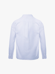 Áo Sơ Mi Sọc Thêu Huy Hiệu M Form Tailored SM180 Sọc Xanh Biển