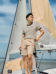 Áo Thun Sọc Thêu Logo 4M Tròn Form Slimfit AT167
