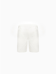 Quần Short Kaki Lưng Thun Gắn Nhãn Trang Trí Form Straight QS067 Màu Trắng