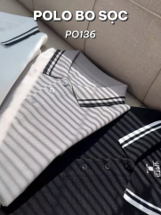 Áo Polo Bo Sọc Form Regular PO136 Màu Xám