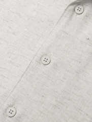 Áo Sơ Mi Linen Xám Thêu Hình Mỏ Neo 4M Form Regular SM186 Màu Xám