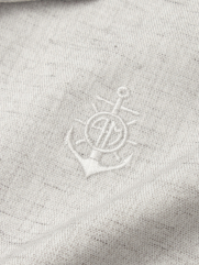 Áo Sơ Mi Linen Xám Thêu Hình Mỏ Neo 4M Form Regular SM186 Màu Xám