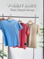 Áo Thun Cổ Tròn Trơn Form Slimfit AT132 Màu Xám Xanh