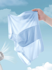 Quần Boxer Lụa Băng Basic QL065 Màu Xanh Biển Nhạt