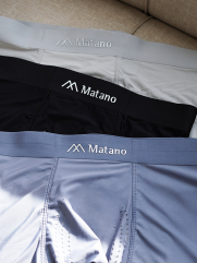 Quần Boxer Lụa Băng Đục Lỗ Thoáng Khí QL067 Màu Xám Đậm