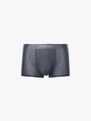 Quần Boxer Lụa Băng Thông Hơi Hoạ Tiết QL069 Màu Xám Đậm