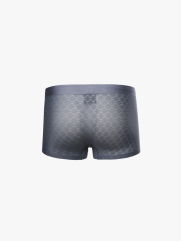Quần Boxer Lụa Băng Thông Hơi Hoạ Tiết QL069 Màu Xám Đậm