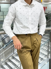 Quần Tây Sidetab Gắn Dây 3 Sọc Form Slimfit QT065 Màu Nâu Nhạt
