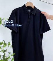 Áo Polo Cool-X Thêu Logo Tròn 4M Form Regular PO167 Màu Đen