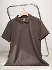 Áo Polo Cool-X Thêu Logo Tròn 4M Form Regular PO167 Màu Nâu