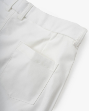 Quần Short Kaki Sidetab Xếp Ly Form Regular QS069 Màu Trắng