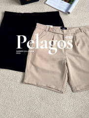 Quần Short Linen Xếp Ly Form Straight QS070 Màu Đen