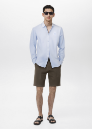 Quần Short Kaki Diễu 2 Bên Miệng Túi Form Straight QS074 Màu Nâu Nhạt