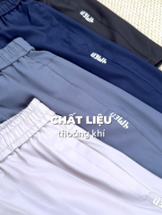 Quần Short Thể Thao In Chữ 4MEN ở Túi Form Relax Sport QS077 Màu Xám Nhạt