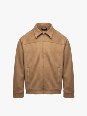 Áo Khoác Da Lộn Dây Kéo Form Regular AK079 Màu Bò