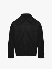 Áo Khoác Da Lộn Dây Kéo Form Regular AK079 Màu Đen