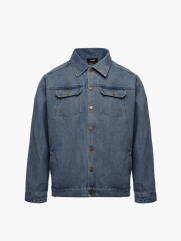 Áo Khoác Jean Trơn Túi Hộp 2 Bên Form Regular AK077 Màu Xanh Biển Đậm