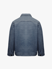 Áo Khoác Jean Trơn Túi Hộp 2 Bên Form Regular AK077 Màu Xanh Biển Đậm