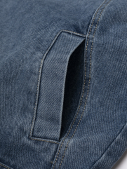 Áo Khoác Jean Trơn Túi Hộp 2 Bên Form Regular AK077 Màu Xanh Biển Đậm