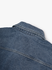 Áo Khoác Jean Trơn Túi Hộp 2 Bên Form Regular AK077 Màu Xanh Biển Đậm