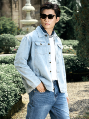 Áo Khoác Jean Trơn Túi Hộp 2 Bên Form Regular AK077 Màu Xanh Biển Nhạt