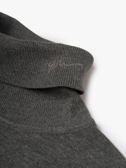 Áo Len Cổ Lọ Thêu 4M Ở Cổ Form Regular AL015 Màu Xám Muối Tiêu