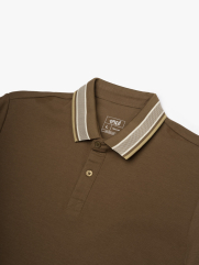Áo Polo Cổ Phối Màu Form Regular PO172 Màu Nâu