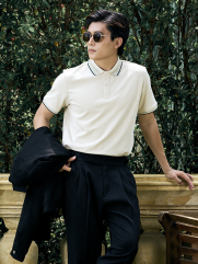 Áo Polo Cổ Phối Màu Form Regular PO172 Màu Trắng