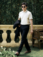 Áo Polo Cổ Phối Màu Form Regular PO172 Màu Trắng