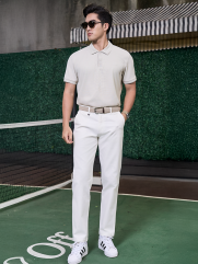 Áo Polo Cool-X Thêu Logo Tròn 4M Form Regular PO167 Màu Be
