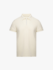 Áo Polo Dệt Kim Dây Kéo Form Slimfit PO174 Màu Trắng Kem