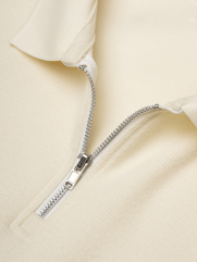 Áo Polo Dệt Kim Dây Kéo Form Slimfit PO174 Màu Trắng Kem