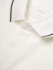 Áo Polo Phối Bo Cổ Dệt Mè Form Regular PO173 Màu Trắng