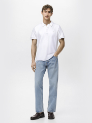 Áo Polo Thể Thao In Logo 4M Tròn Form Regular PO171 Màu Trắng