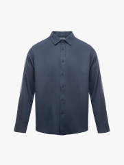 Áo Sơ Mi Denim Thêu Just Breath Form Regular SM196 Màu Xanh Biển Đậm