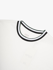 Áo Thun Cổ Tròn Phối Bo Form Regular AT180 Màu Trắng