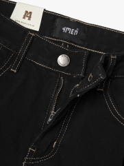 Quần Jean Rã Diễu Thêu Chữ Just Breath Form Straight QJ119 Màu Đen